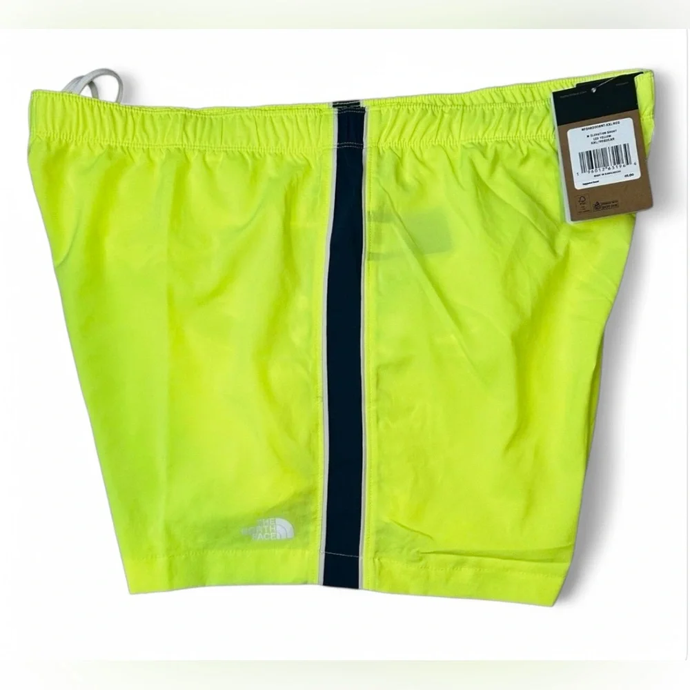 THE NORTH FACE men’s 5” Elevation lined Athletic Running Shorts Reflective neon